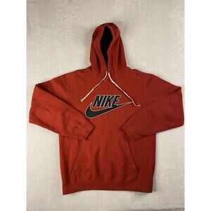 Nike Men's Pullover Hoodie Red Fleece Cotton Small